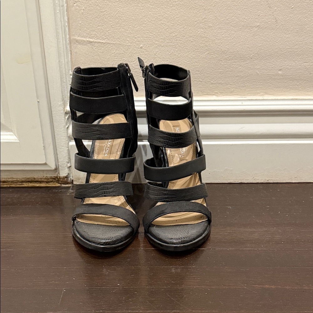 BCBGMaxAzria Black Strappy Heels